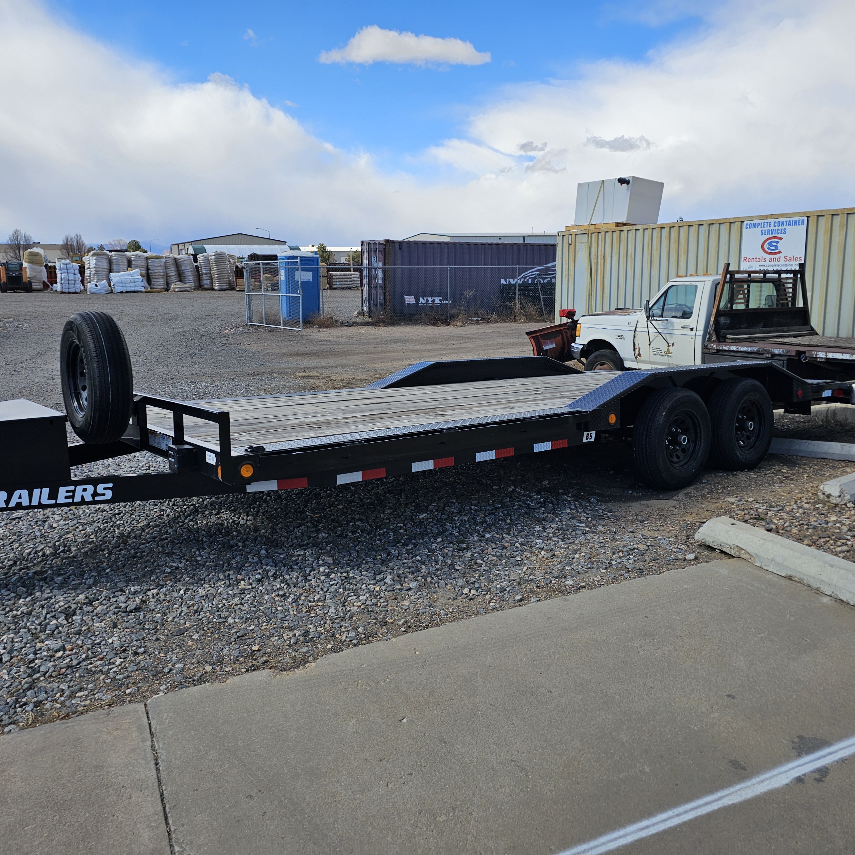 Haul Right car hauler trailer rental parked at Frederick, Colorado location ready for customer pickup