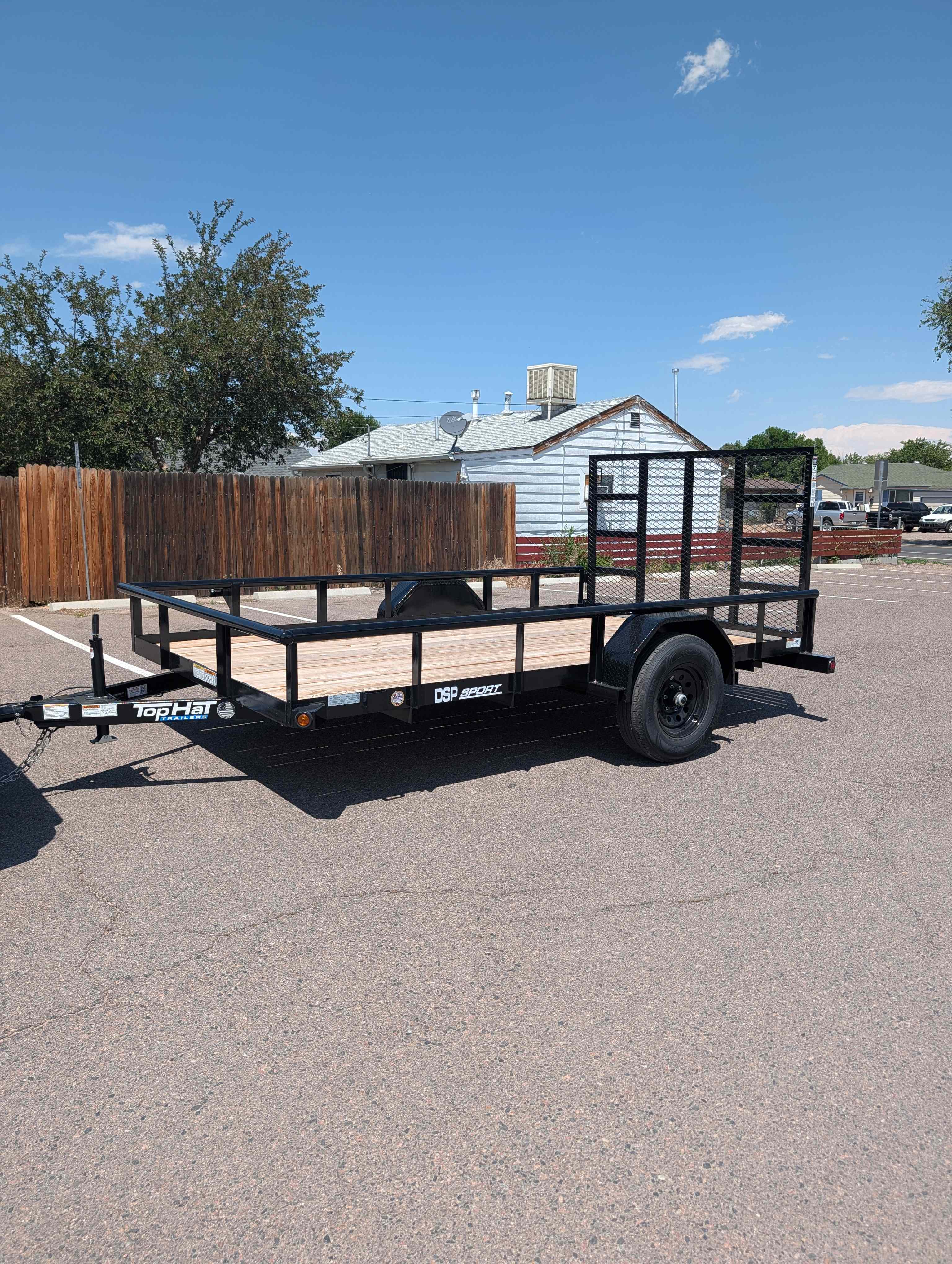 2026 Top Hat 7x12 tube top utility trailer with ramp available for rent in Frederick Colorado